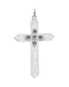 Birthstone Cross Sterling Silver  June Birthstone Cross