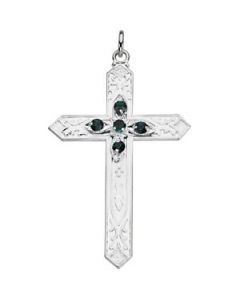 Birthstone Cross Sterling Silver  May Birthstone Cross