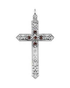 Birthstone Cross Sterling Silver  July Birthstone Cross