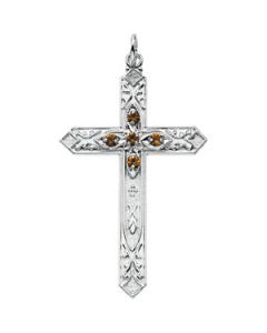 Birthstone Cross Sterling Silver  November Birthstone Cross