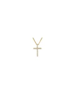 14kt Yellow .085 CTW Diamond Cross 16