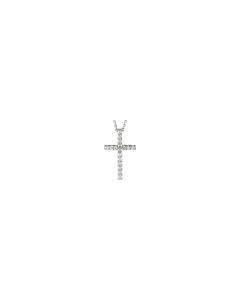 14kt White 1/3 CTW Petite Diamond Cross 18