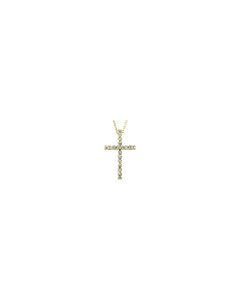 14kt Yellow 1/6 CTW Petite Diamond Cross 18
