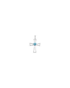Genuine Swiss Blue Topaz Cross