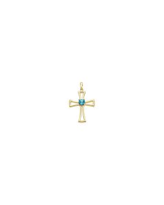Genuine Swiss Blue Topaz Cross