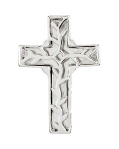 Black Enamel Diamond Cross 14K White/Yellow Gold 28.21X19.50 Mm Black Enamel Diamond Cross