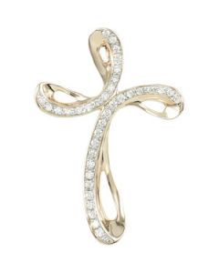 Diamond Cross Pendant 14K Yellow Gold 1/5 Ct Tw Dia Cross Pendant