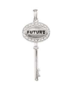 Diamond Future Key Pendant Sterling Silver  1/10 Ct Tw Dia Future Key Pend