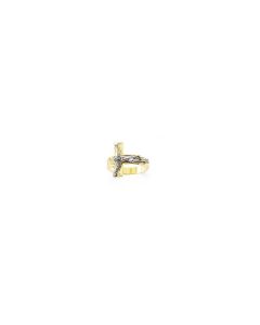 Two Tone Men's Crucifix Ring