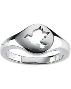 Dove Ring 14K White Gold Religious Ring