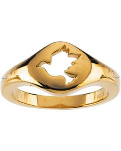 Dove Ring 14K Yellow Gold Religious Ring