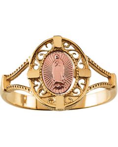 Tt Our Lady Of Guadalupe Ring 14Ky_14Kr Gold Two-Tone Our Lady Of Guadalupe Ring