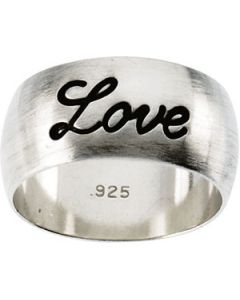 Antiqued Half Round Love Ring Sterling Silver  10.00;P;Antiqued Half Round Love Ring