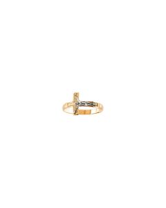 Two Tone Crucifix Ring