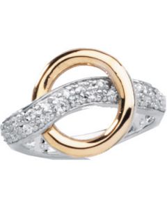 Circle Of Friendship Ring With Cubic Zirconia Sterling Silver  