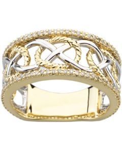 Three-Fold Marriage Gents Ring 14K White/Yellow Gold 10.50 Mm