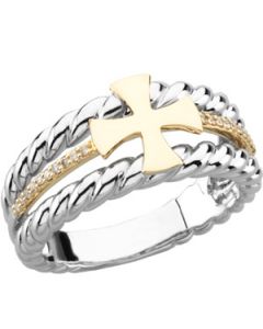 Three-Fold Marriage Gents Ring 14K White/Yellow Gold 10.50 Mm;P;Three-Fold Marriage Gents Ring
