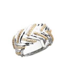 Three-Fold Marriage Ladies Ring 14K White/Yellow Gold 10.75 Mm;P;Three-Fold Marriage Ladies Ring
