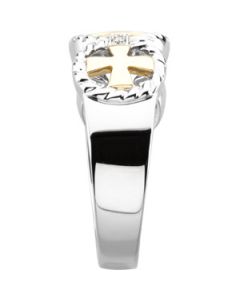 Three-Fold Marriage Gents Ring 14K White/Yellow Gold 11.25 Mm;P;Three-Fold Marriage Gents Ring