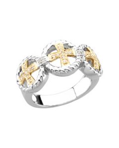 Three-Fold Marriage Ladies Ring 14K White/Yellow Gold 11.00 Mm;P;Three-Fold Marriage Ladies Ring