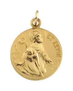 St. Kevin Medal W/ 18 Inch Chain Sterling Silver  18.00 Mm St. Kevin Medal