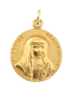 St. Louise Medal W/ 18 Inch Chain Sterling Silver  18.00 Mm St. Louise Medal