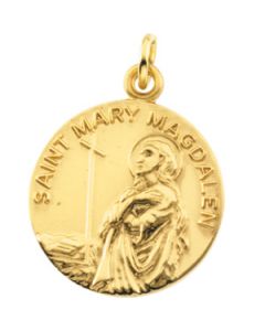 St. Mary Magdalene Medal With 18.00 Inch Chain Sterling Silver  18.00 Mm