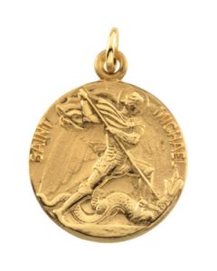 St. Michael Medal 14K Yellow Gold 