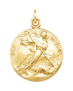 San Miguel Medal 14K Yellow Gold 18.00 Mm;P;St. Miguel Medal