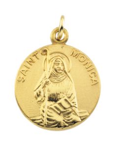 St. Monica Medal With 18.00 Inch Chain Sterling Silver  18.00 Mm St. Monica Medal With 18.00 Inch Chain