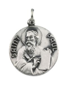 St. Paul Medal With 18.00 Inch Chain Sterling Silver  18.00 Mm St. Paul Medal With 18.00 Inch Chain