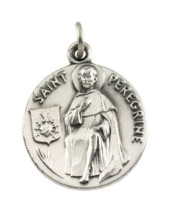 St. Peregrine Medal With 18.00 Inch Chain Sterling Silver  18.00 Mm;P;St. Peregrine Medal With 18.00 Inch Chain