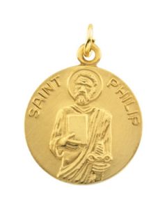 St. Philip Medal With 18.00 Chain Sterling Silver  18.00 Mm;P;St. Philip Medal With 18.00 Chain
