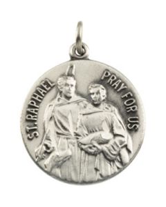 St. Raphael Medal With 18.00 Inch Chain Sterling Silver  18.00 Mm St. Raphael Medal With 18.00 Inch Chain