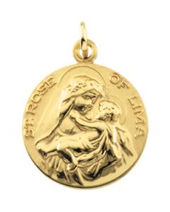 St. Rose Medal With 18.00 Inch Chain Sterling Silver  18.00 Mm;P;St. Rose Medal With 18.00 Inch Chain