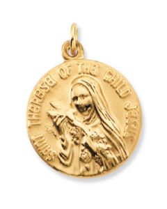 St. Theresa Medal With 18.00 Inch Chain Sterling Silver  18.00 Mm;P;St. Theresa Medal With 18.00 Inch Chain