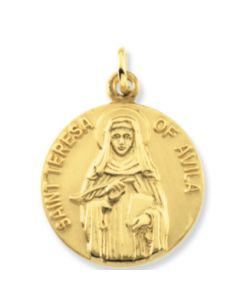 St. Teresa Of Avila Medal With 18.00 Inch Chain Sterling Silver  18.00 Mm;P;St. Teresa Of Avila Medal With 18.00 Inch Chain