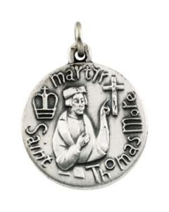 St. Thomas More Medal With 18.00 Inch Chain Sterling Silver  18.00 Mm St. Thomas More Medal With 18.00 Inch Chain