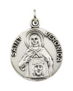 St. Veronica Medal With 18.00 Inch Chain Sterling Silver  18.00 Mm St. Veronica Medal With 18.00 Inch Chain