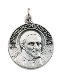 St. Vincent De Paul Medal With 18.00 Inch Chain Sterling Silver  18.00 Mm St. Vincent De Paul Medal With 18.00 Inch Chain