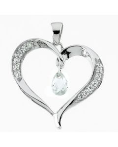 Compassionate Heart Pendant Sterling Silver  21.50X23.00 Mm Compassionate Heart Pendant
