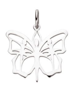 Butterfly Ballet Pendant/Charm 14K White Gold 20.00X19.00 Mm Butterfly Ballet Pendant/Charm
