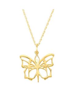 Butterfly Ballet Pendant/Charm 14K Yellow Gold 15.00X14.00 Mm Butterfly Ballet Pendant/Charm