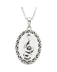 Sing Blessed Affirmation Pendant W/Box Sterling Silver  33.59X18.82Mm