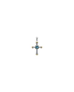 Genuine Swiss Blue Topaz Cross