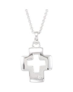 Cross Necklace Sterling Silver  Cross Necklace W/Rhodium Plate