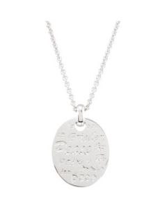 Peace Necklace W/Diamond/Rhodium Plate Sterling Silver  