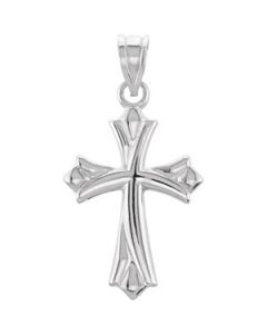 Hollow Cross Pendant 14K White Gold 21.80X15.90Mm Hollow Corss Pendant