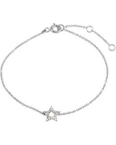 Youth Diamond Star Bracelet With Packaging 14K White Gold 07.00 Inch Youth Diamond Star Bracelet W/Packaging