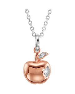Youth Apple Diamond Necklace With Packaging 14K Rose/White Gold 16.00 Inch Youth Apple Diamond Necklace W/Packaging